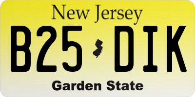 NJ license plate B25DIK