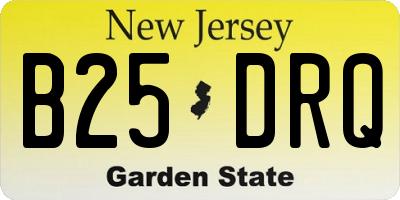 NJ license plate B25DRQ