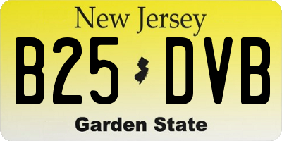 NJ license plate B25DVB