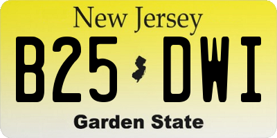 NJ license plate B25DWI