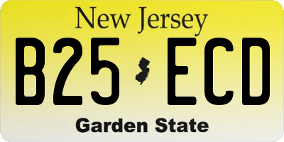 NJ license plate B25ECD