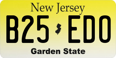 NJ license plate B25EDO
