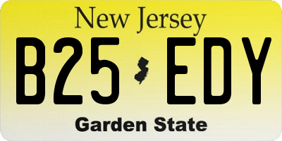 NJ license plate B25EDY