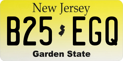 NJ license plate B25EGQ