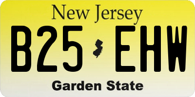 NJ license plate B25EHW