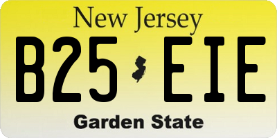 NJ license plate B25EIE