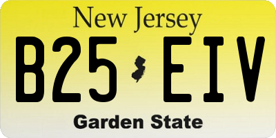 NJ license plate B25EIV