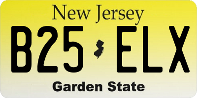 NJ license plate B25ELX