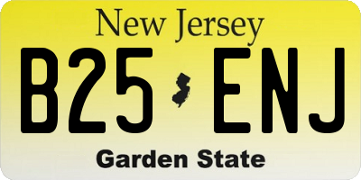 NJ license plate B25ENJ