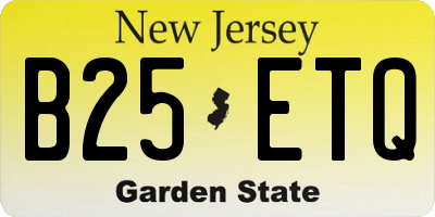 NJ license plate B25ETQ