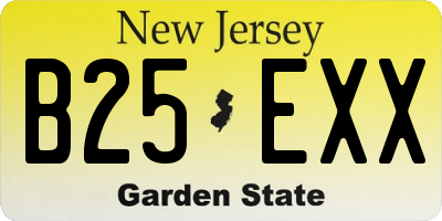 NJ license plate B25EXX