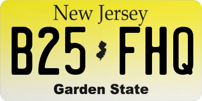 NJ license plate B25FHQ
