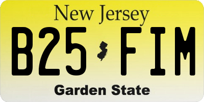 NJ license plate B25FIM