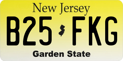 NJ license plate B25FKG