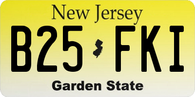 NJ license plate B25FKI