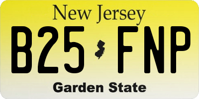 NJ license plate B25FNP