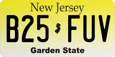 NJ license plate B25FUV