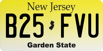 NJ license plate B25FVU
