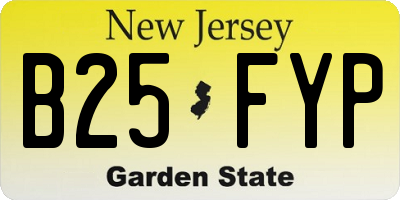 NJ license plate B25FYP
