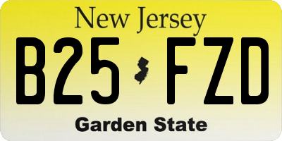 NJ license plate B25FZD