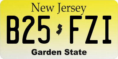 NJ license plate B25FZI