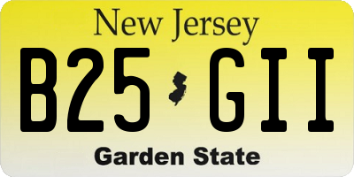 NJ license plate B25GII