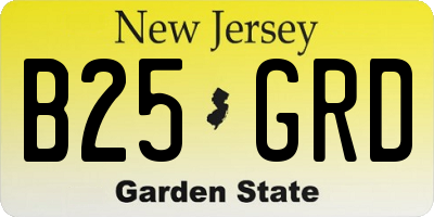 NJ license plate B25GRD