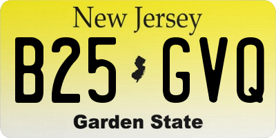 NJ license plate B25GVQ