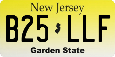 NJ license plate B25LLF