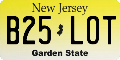 NJ license plate B25LOT