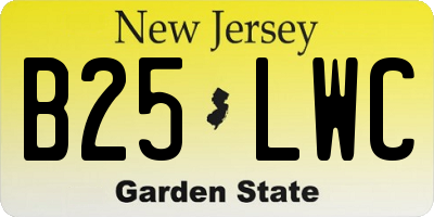 NJ license plate B25LWC