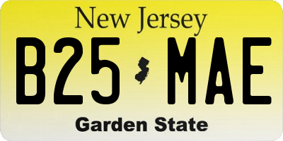 NJ license plate B25MAE