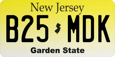 NJ license plate B25MDK