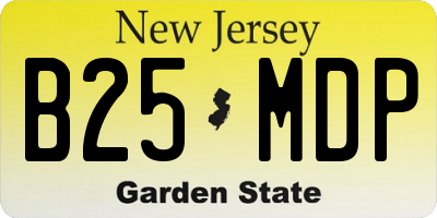 NJ license plate B25MDP
