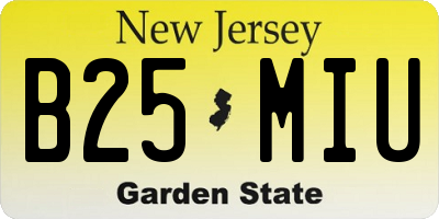 NJ license plate B25MIU