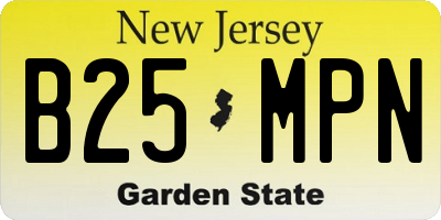 NJ license plate B25MPN