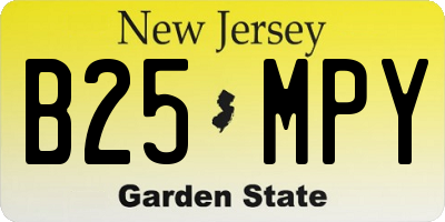 NJ license plate B25MPY