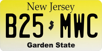 NJ license plate B25MWC