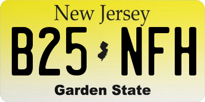 NJ license plate B25NFH