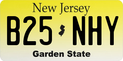 NJ license plate B25NHY