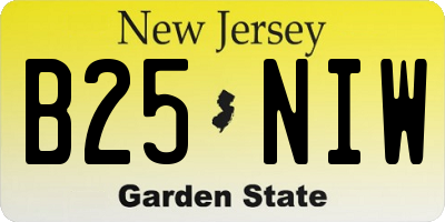 NJ license plate B25NIW