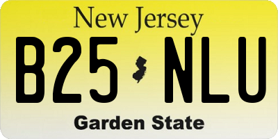 NJ license plate B25NLU