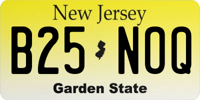 NJ license plate B25NOQ
