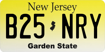 NJ license plate B25NRY