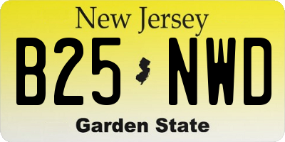 NJ license plate B25NWD