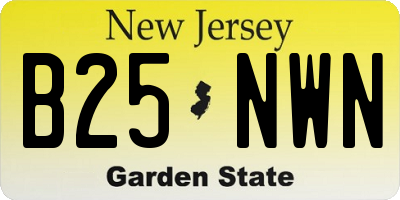 NJ license plate B25NWN