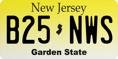 NJ license plate B25NWS