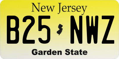 NJ license plate B25NWZ