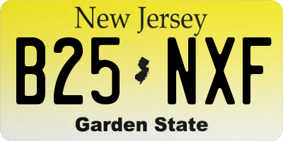 NJ license plate B25NXF