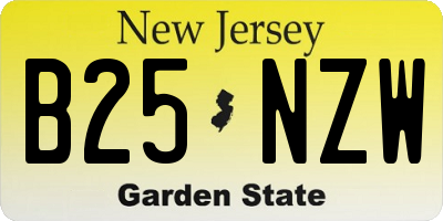 NJ license plate B25NZW